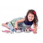 Set 10 accesorii inox lemn de jucarie pentru bucatarie copii - Woody Toy Pots Kitchen Set 10 accesorii inox lemn de jucarie pentru bucatarie copii - Woody Toy Pots Kitchen